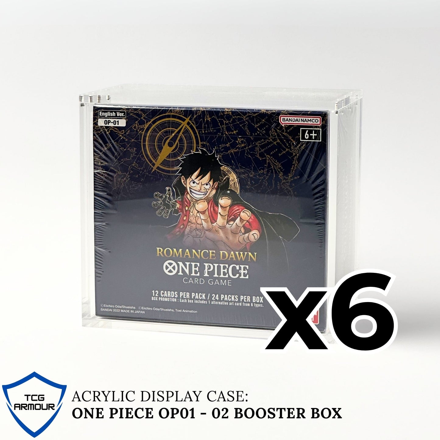 One Piece Slim Fit English OP03 - 13+ Booster Box Acrylic Case With Magnetic Lid - Booster Box Acrylic Case - TCG Armour - ENG-OP3BB-5