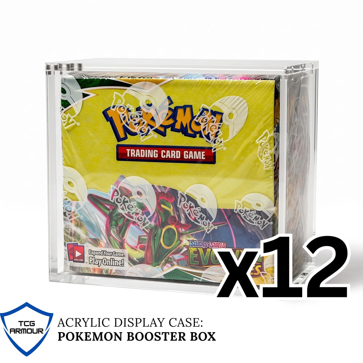 Pokemon Slim Fit English Booster Box Acrylic Case With Magnetic Lid - Booster Box Acrylic Case - TCG Armour - ENG-SBB-12