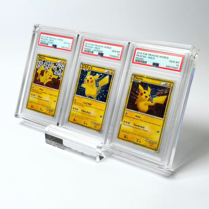 Premium 3 Frame PSA, CGC, TAG Graded Card Acrylic Case With Magnetic Lid