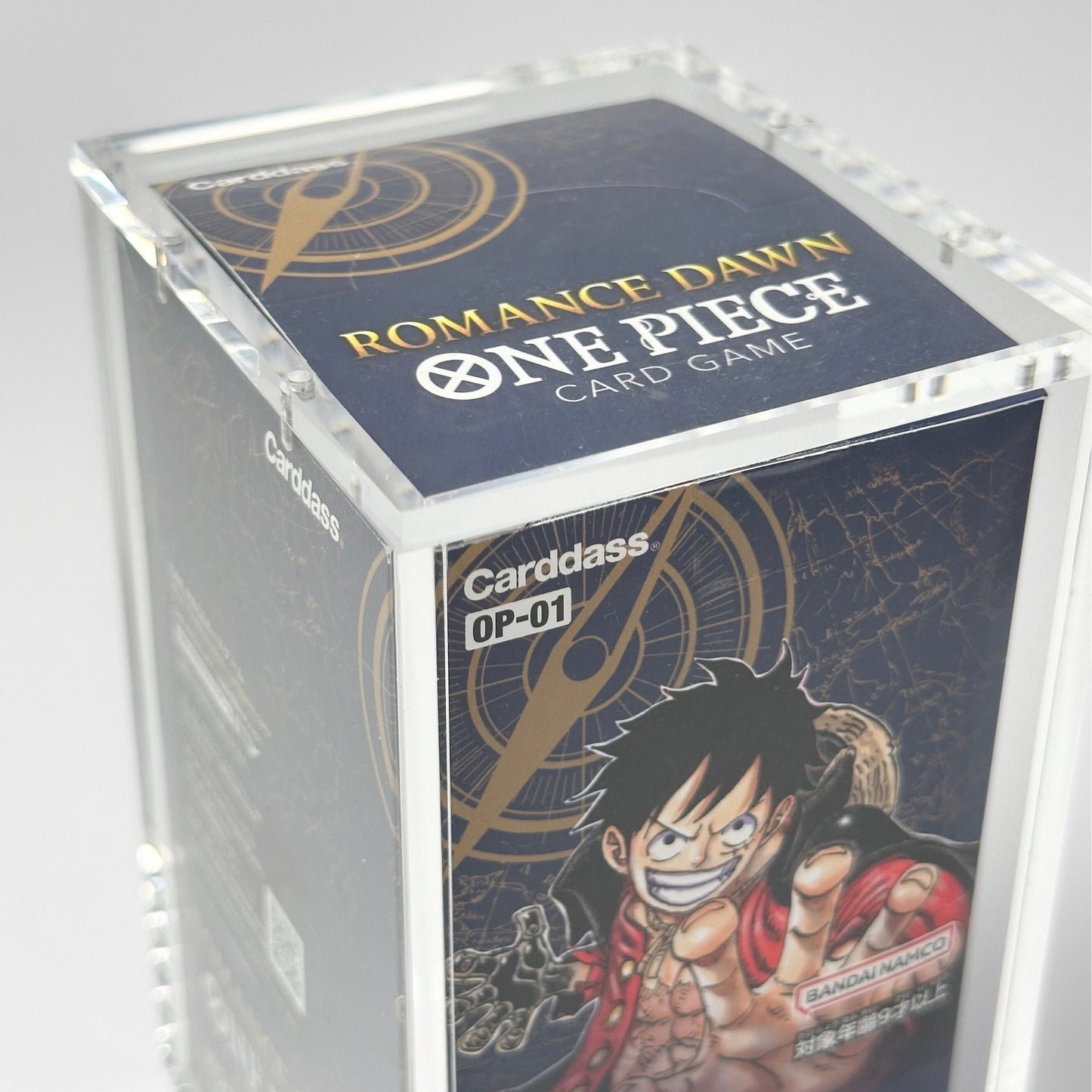 One Piece Slim Fit Japanese OP01 - 03 Booster Box Acrylic Case With Magnetic Lid