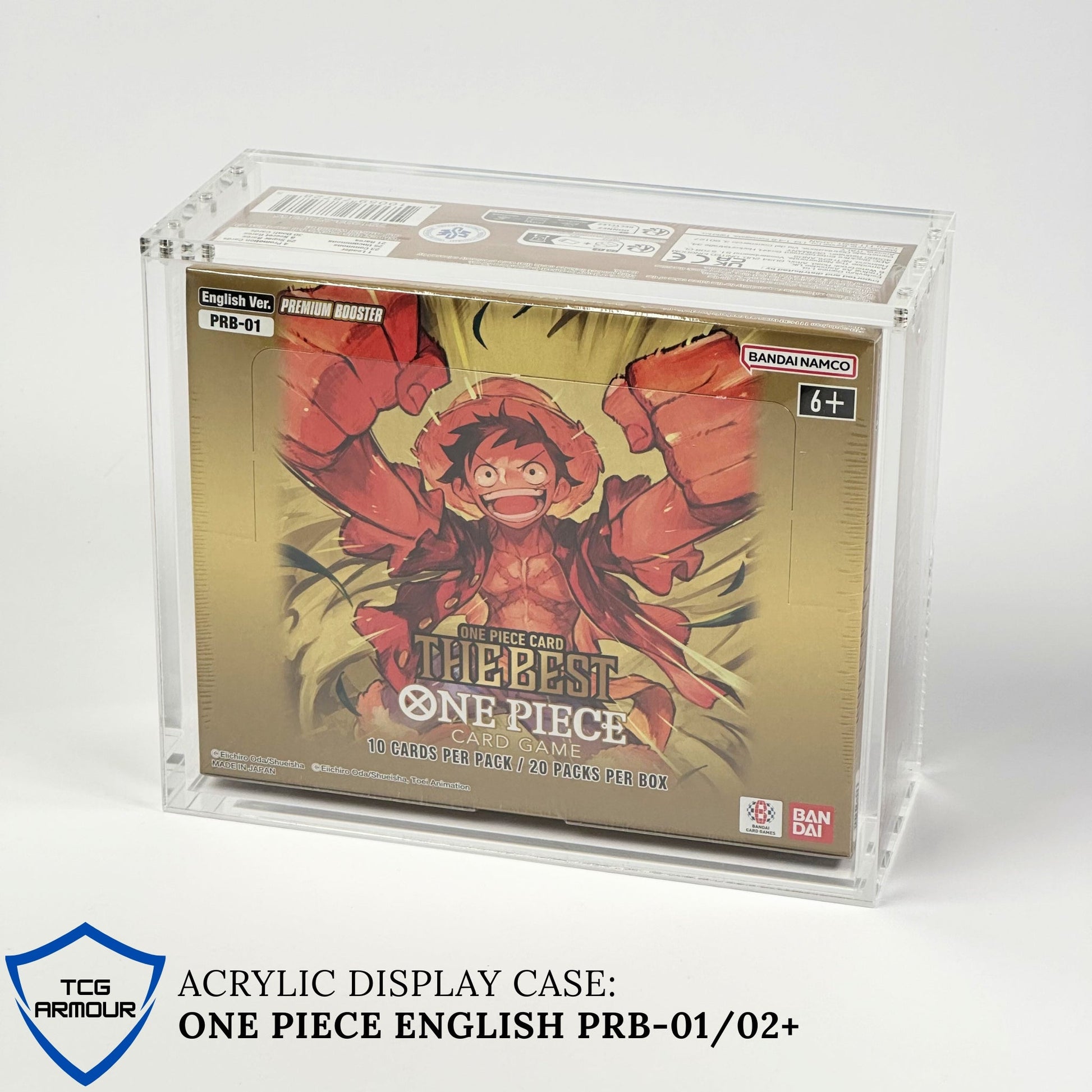 One Piece English PRB - 01/02 Booster Box Acrylic Case With Magnetic Lid - Booster Box Acrylic Case - TCG Armour - OPENG-PRB
