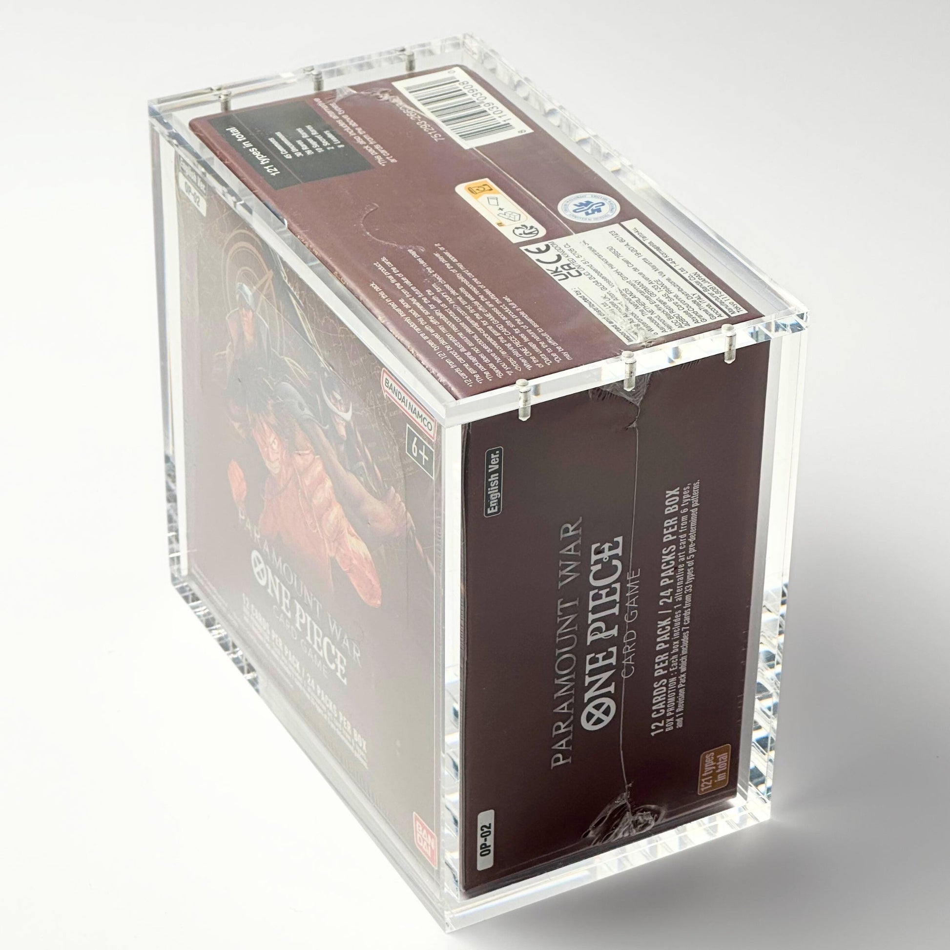 Booster Pack Protector One Piece TCG Booster Box Acrylic Display Case - For OP01 & OP02 First Print Boxes Booster Pack Protector One Piece TCG Booster Box Acrylic Display Case - For OP01 & OP02 First Print Boxes