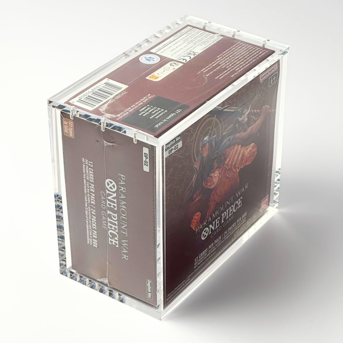 One Piece Slim Fit English OP01 - 2 Booster Box Acrylic Case With Magnetic Lid - Booster Box Acrylic Case - TCG Armour - ENG-OP1BB
