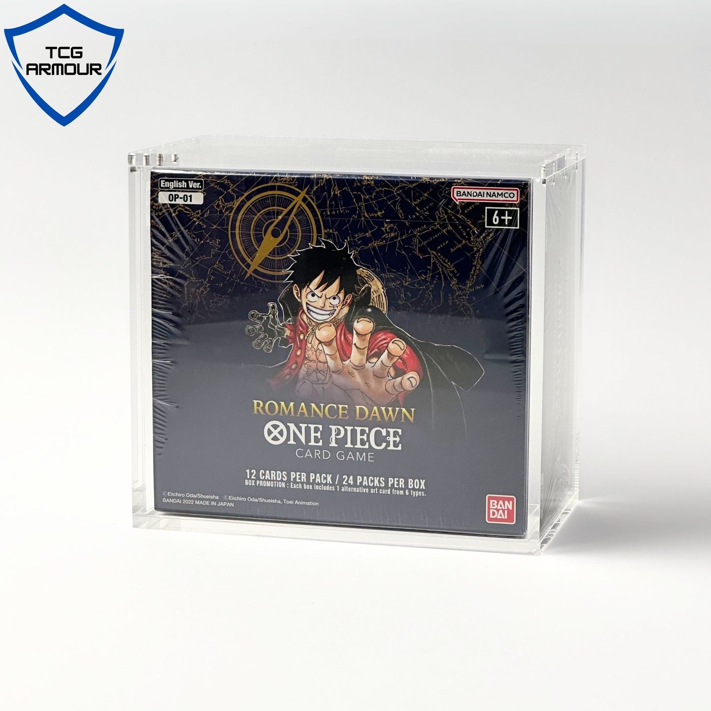 One Piece Slim Fit English OP01 - 2 Booster Box Acrylic Case With Magnetic Lid - Booster Box Acrylic Case - TCG Armour - ENG-OP1BB