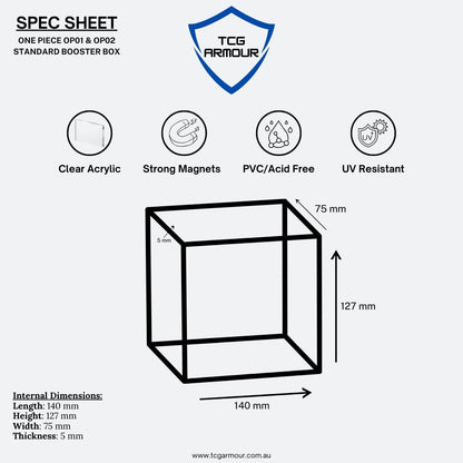 One Piece Slim Fit English OP01 - 2 Booster Box Acrylic Case With Magnetic Lid - Booster Box Acrylic Case - TCG Armour - ENG-OP1BB