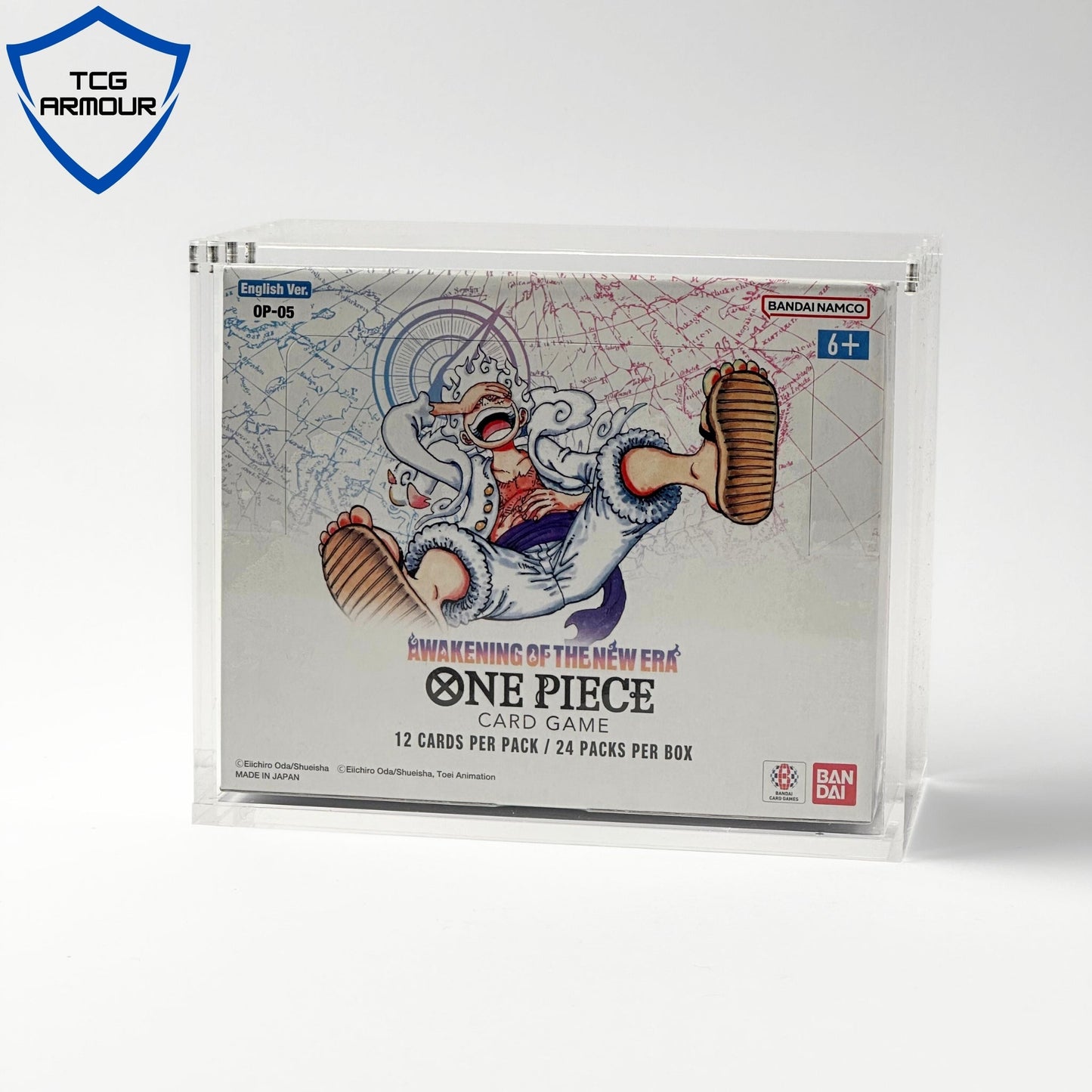 One Piece Slim Fit English OP01 - 2 Booster Box Acrylic Case With Magnetic Lid - Booster Box Acrylic Case - TCG Armour - ENG-OP3BB