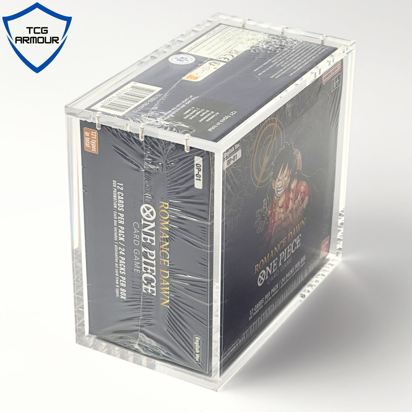 One Piece Slim Fit English OP01 - 2 Booster Box Acrylic Case With Magnetic Lid - Booster Box Acrylic Case - TCG Armour - ENG-OP1BB