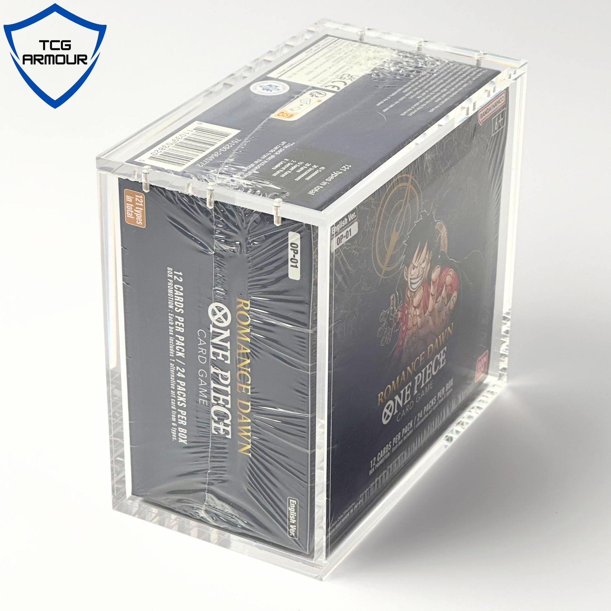 One Piece Slim Fit English OP01 - 2 Booster Box Acrylic Case With Magnetic Lid - Booster Box Acrylic Case - TCG Armour - ENG-OP1BB