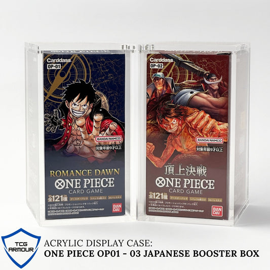 One Piece Slim Fit Japanese OP01 - 03 Booster Box Acrylic Case With Magnetic Lid - Booster Box Acrylic Case - TCG Armour - JAP-OPBB1