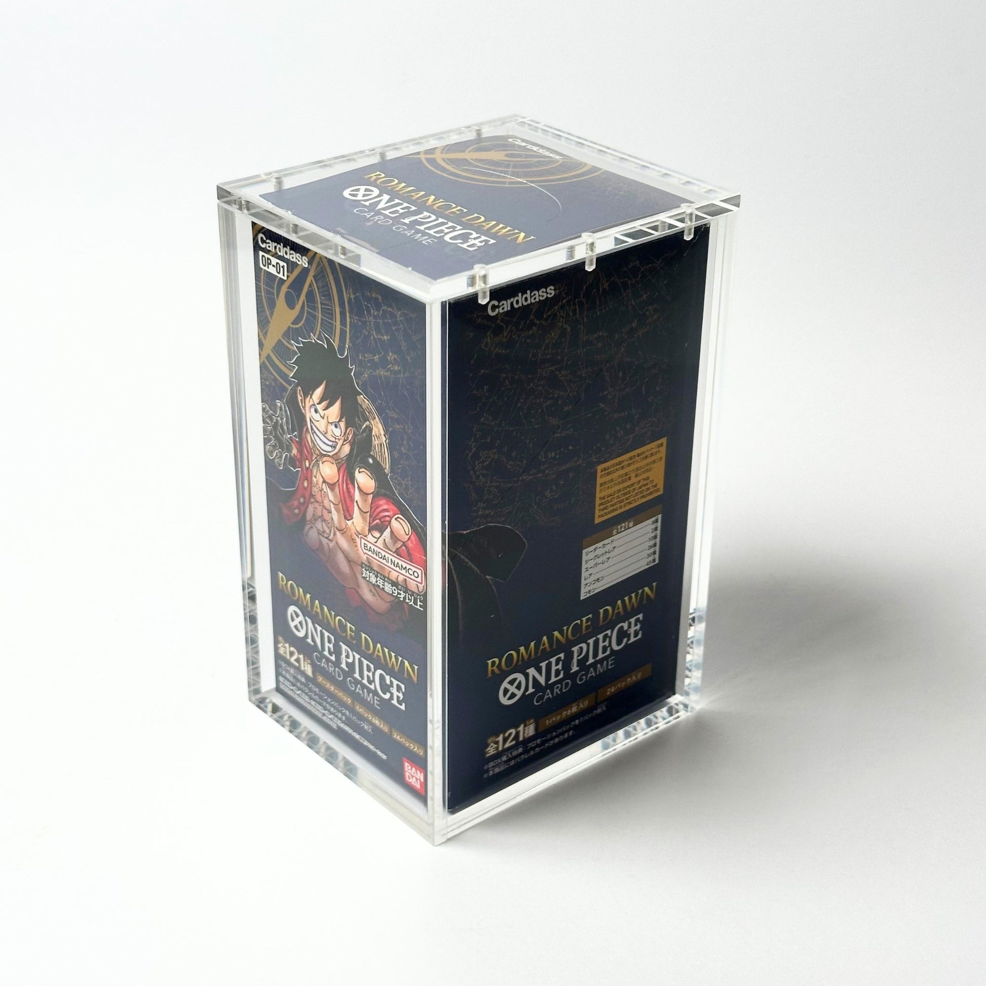 One Piece Slim Fit Japanese OP01 - 03 Booster Box Acrylic Case With Magnetic Lid - Booster Box Acrylic Case - TCG Armour - JAP-OPBB1