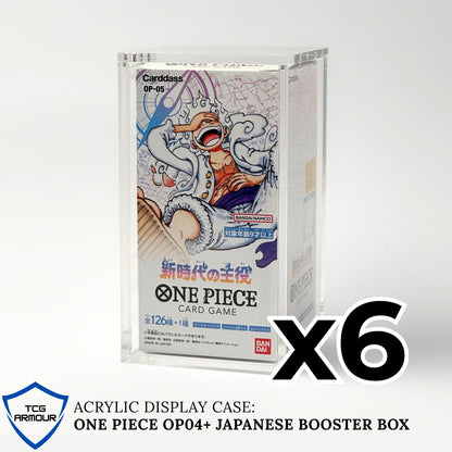 One Piece Slim Fit Japanese OP04+ Booster Box Acrylic Case With Magnetic Lid - Booster Box Acrylic Case - TCG Armour - JAP-OPBB2x6