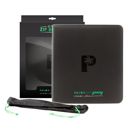 Palms Off Gaming 12 - Pocket Collector's Series Trading Card Zip Binder - Black - Binder File - TCG Armour - ZB - 12 - BLK
