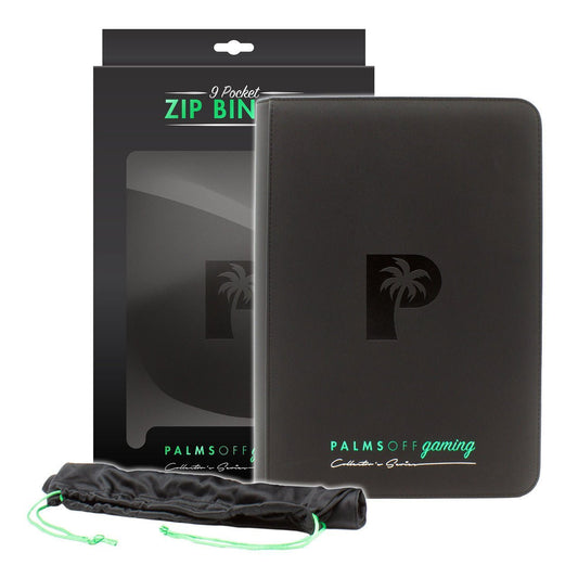 Palms Off Gaming 9 - Pocket Collector's Series Trading Card Zip Binder - Black - Binder File - TCG Armour - ZB - 09 - BLK