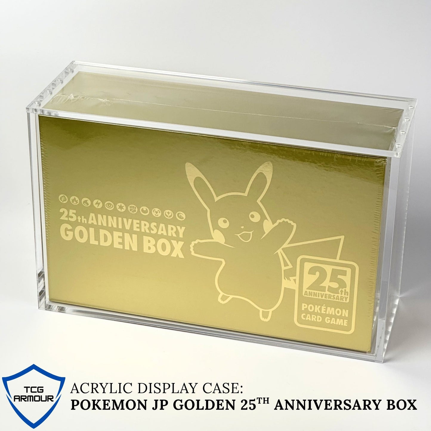 Pokemon Japanese Golden 25th Anniversary Box Acrylic Case With Magnetic Lid - Golden 25th Anniversary Acrylic Case - TCG Armour - JP-GOLDEN25TH