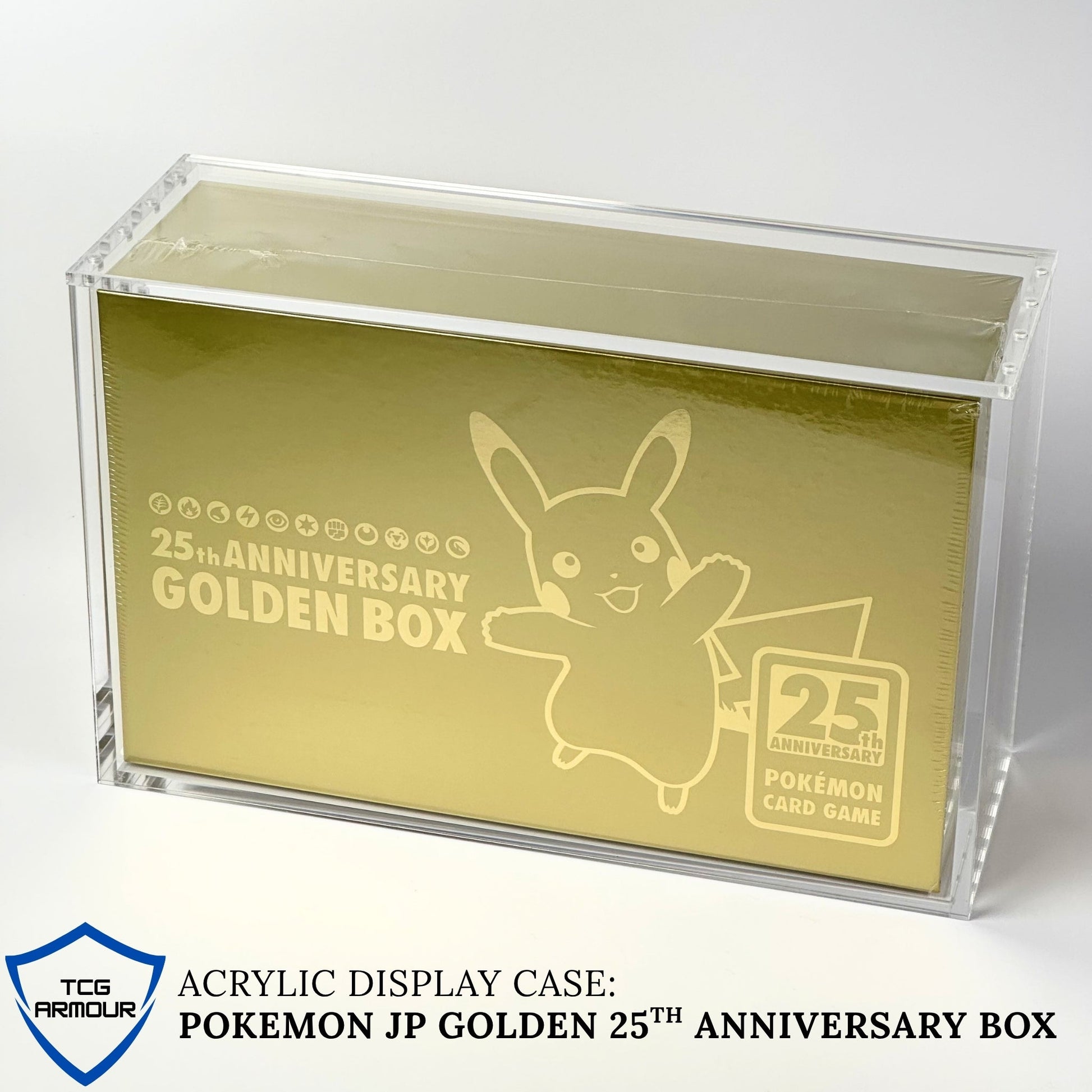 Pokemon Japanese Golden 25th Anniversary Box Acrylic Case With Magnetic Lid - Golden 25th Anniversary Acrylic Case - TCG Armour - JP-GOLDEN25TH