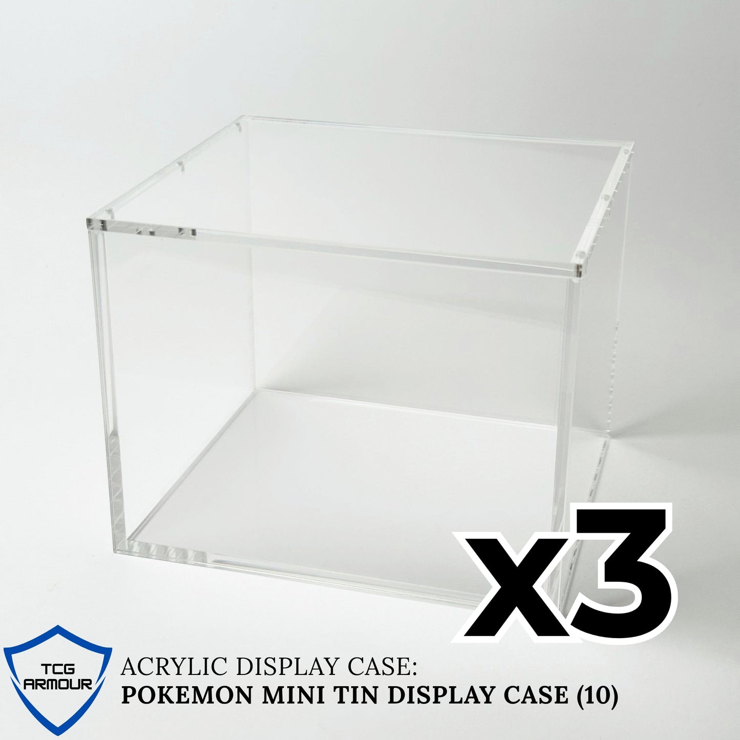 Pokemon Mini Tin Display Slim Fit Acrylic Case With Magnetic Lid - Poncho Acrylic Case - TCG Armour - MINI-TIN-10x3