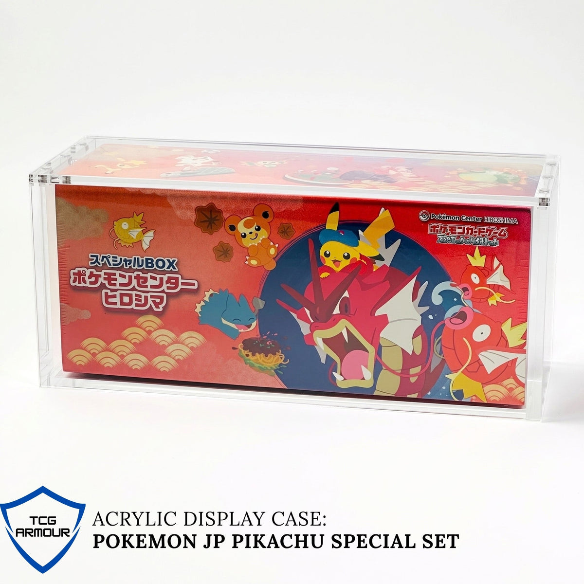 Pokemon Pikachu Hiroshima Slim Fit Acrylic Case With Magnetic Lid - Poncho Acrylic Case - TCG Armour - PONCHO-SB