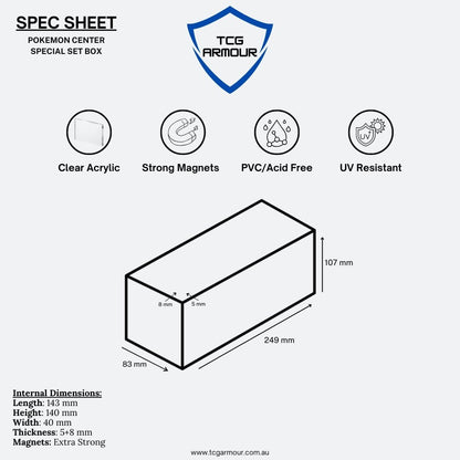 Pokemon Pikachu Hiroshima Slim Fit Acrylic Case With Magnetic Lid - Poncho Acrylic Case - TCG Armour - PONCHO-SB