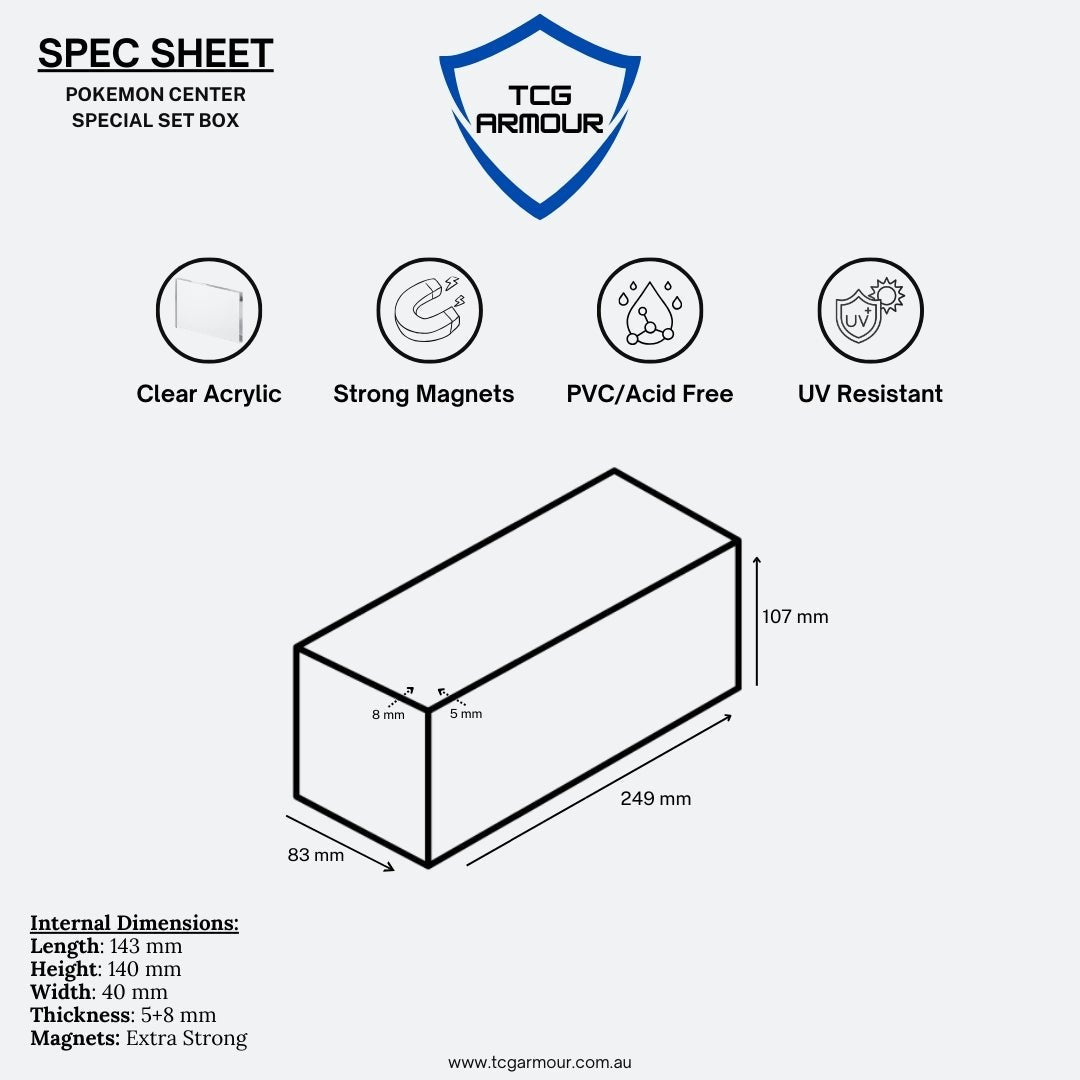 Pokemon Pikachu Tohoku Slim Fit Acrylic Case With Magnetic Lid - Poncho Acrylic Case - TCG Armour - PONCHO-SB