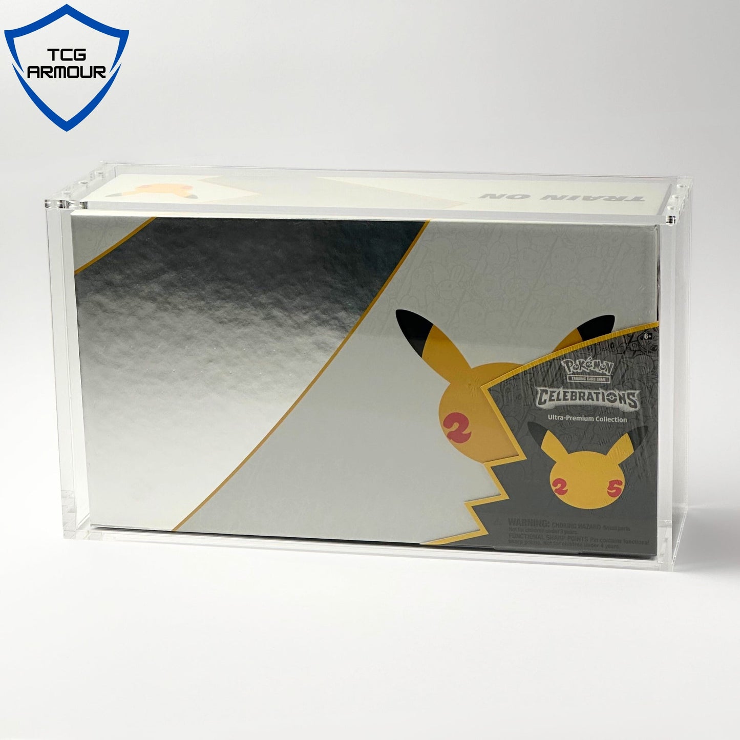 Pokemon Slim Fit 25th Anniversary Ultra Premium Collection Acrylic Case With Magnetic Lid - Ultra Premium Collection Acrylic Case - TCG Armour - ENG-151UPC