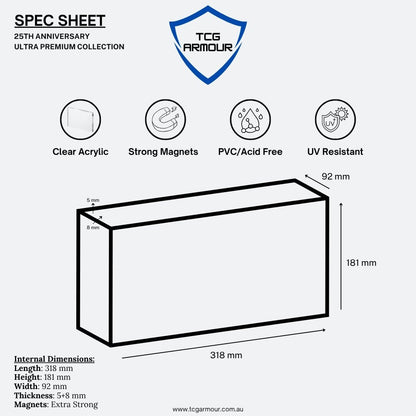 Pokemon Slim Fit 25th Anniversary Ultra Premium Collection Acrylic Case With Magnetic Lid - Ultra Premium Collection Acrylic Case - TCG Armour - ENG-151UPC