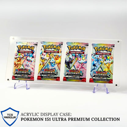 Pokemon Slim Fit 4 - Frame Booster Pack Acrylic Case with Magnetic Lid - 4 Frame Booster Pack Acrylic Case - TCG Armour - 