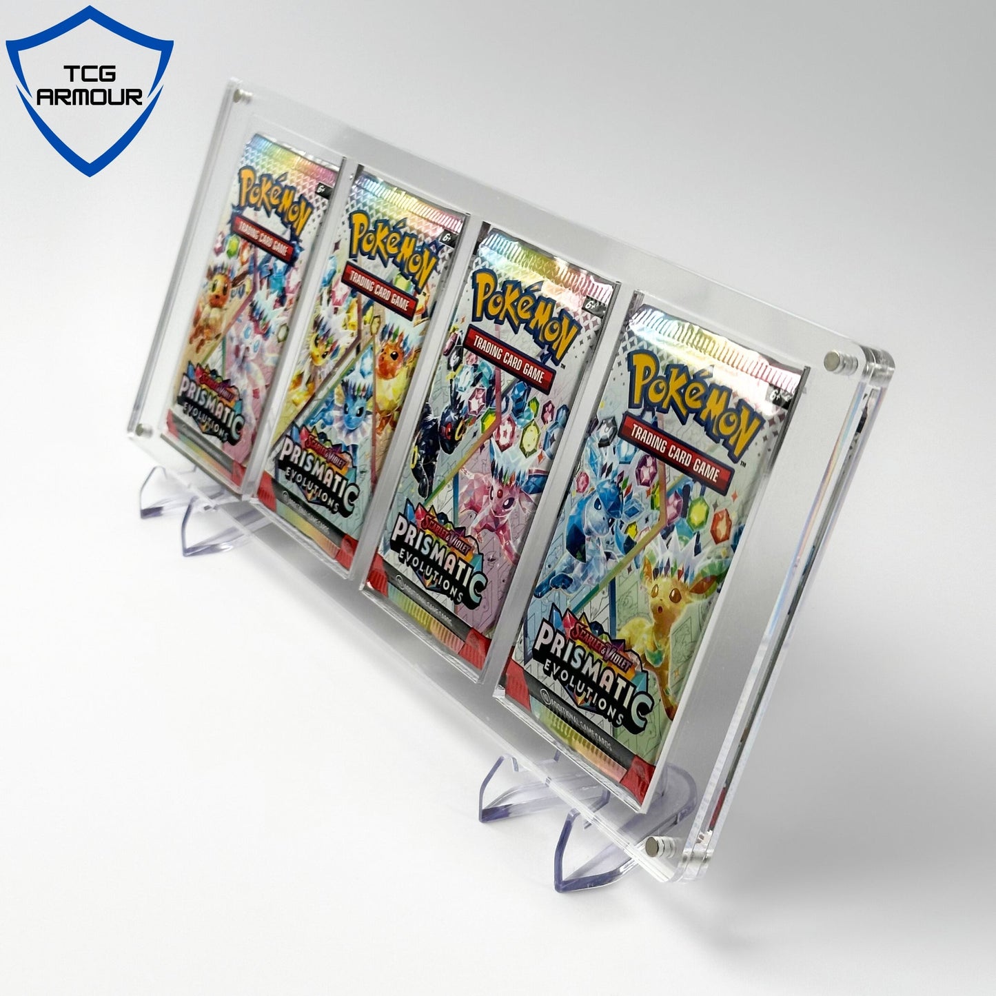 Pokemon Slim Fit 4 - Frame Booster Pack Acrylic Case with Magnetic Lid - 4 Frame Booster Pack Acrylic Case - TCG Armour - 