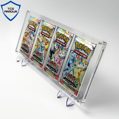 Pokemon Slim Fit 4 - Frame Booster Pack Acrylic Case with Magnetic Lid - 4 Frame Booster Pack Acrylic Case - TCG Armour - 