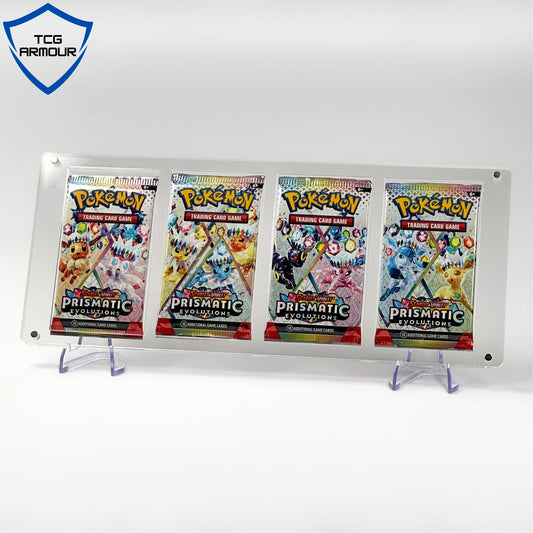 Pokemon Slim Fit 4 - Frame Booster Pack Acrylic Case with Magnetic Lid - 4 Frame Booster Pack Acrylic Case - TCG Armour - 