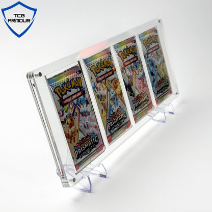 Pokemon Slim Fit 4 - Frame Booster Pack Acrylic Case with Magnetic Lid - 4 Frame Booster Pack Acrylic Case - TCG Armour - 