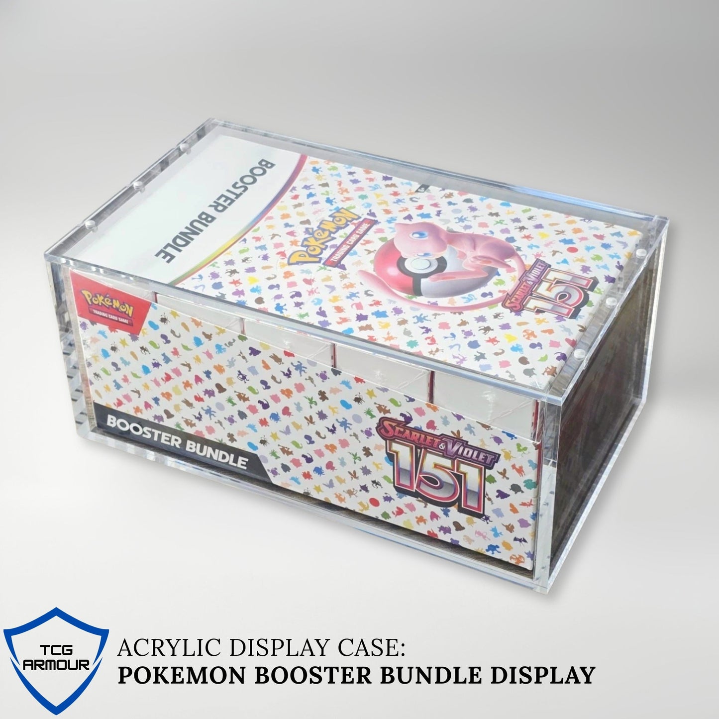 Pokemon Slim Fit Acrylic Booster Bundle Display Case With Magnetic Lid - Booster Bundle Acrylic Case - TCG Armour - 