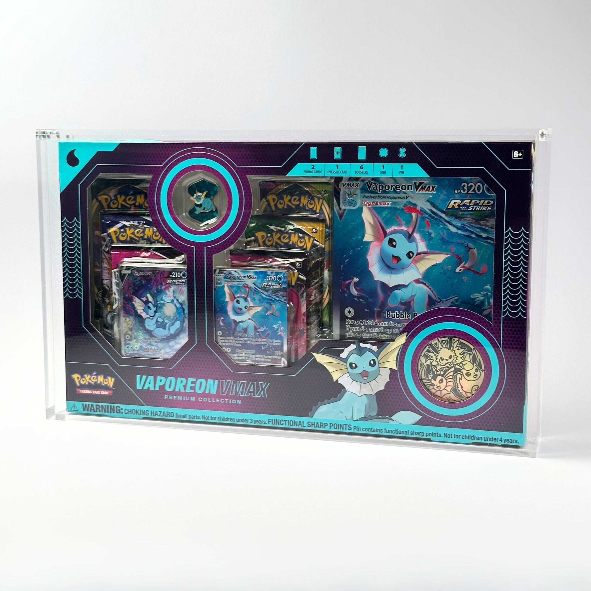 Pokemon Slim Fit Eevee VMAX Premium Collection Box Acrylic Case With Magnetic Lid - Premium Collection Box - TCG Armour - 