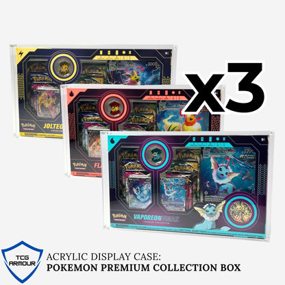 Pokemon Slim Fit Eevee VMAX Premium Collection Box Acrylic Case With Magnetic Lid - Premium Collection Box - TCG Armour - 