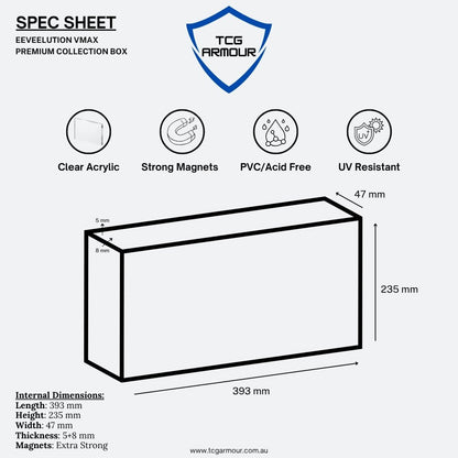 Pokemon Slim Fit Eevee VMAX Premium Collection Box Acrylic Case With Magnetic Lid - Premium Collection Box - TCG Armour - 
