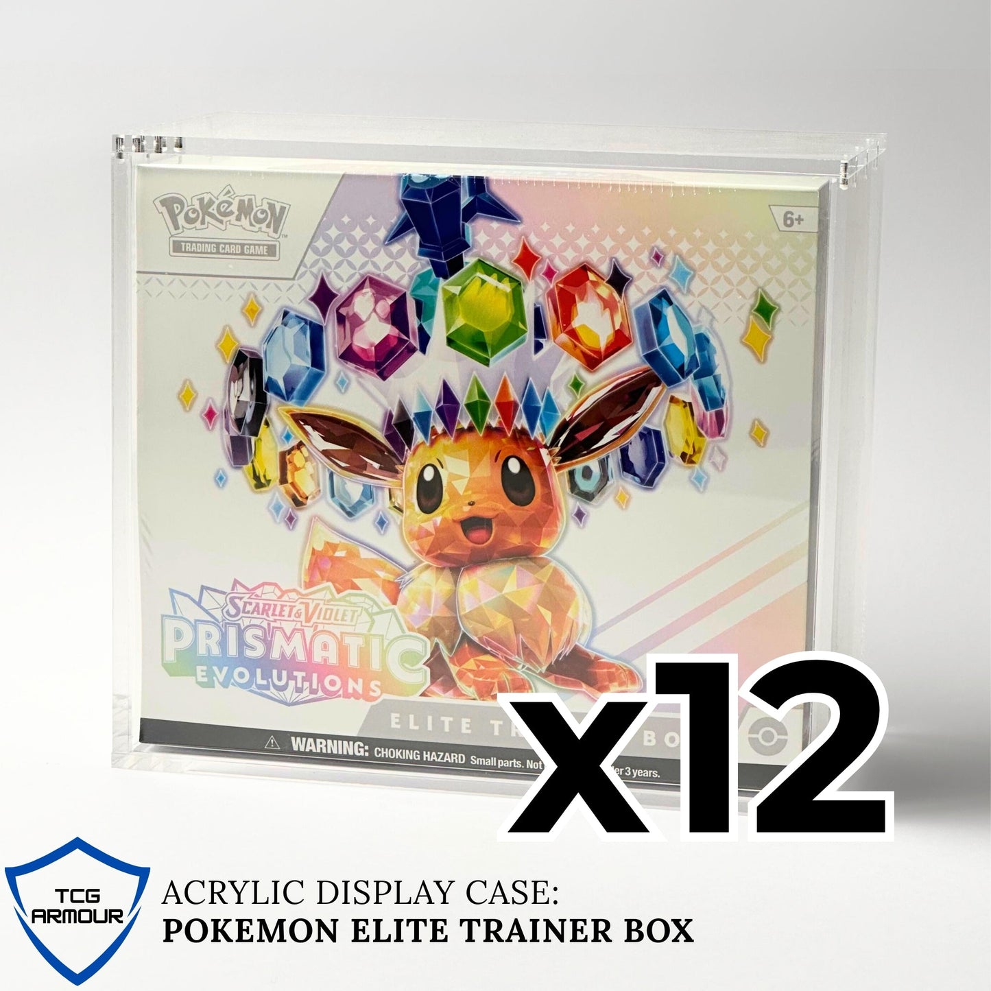 Pokemon Slim Fit Elite Trainer Box Acrylic Case With Magnetic Lid - Elite Trainer Box Acrylic Case - TCG Armour - ENG-ETB-12
