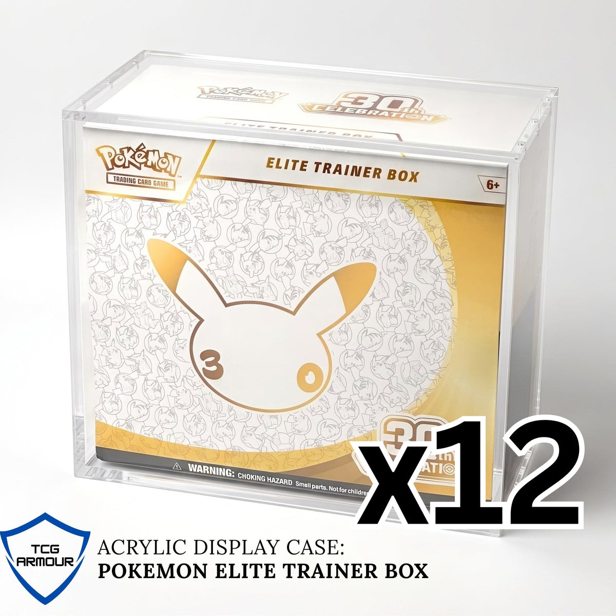 Pokemon Slim Fit Elite Trainer Box Acrylic Case With Magnetic Lid - Elite Trainer Box Acrylic Case - TCG Armour - ENG-ETB-12