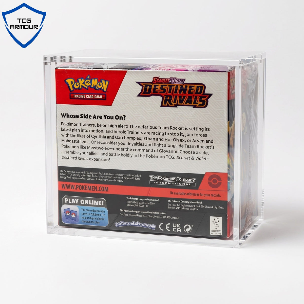 Pokemon Slim Fit English Booster Box Acrylic Case With Magnetic Lid - Booster Box Acrylic Case - TCG Armour - ENG-SBB-1