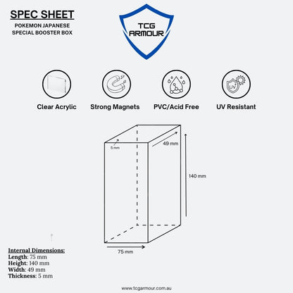 Pokemon Slim Fit Japanese Special Set Booster Box Acrylic Case With Magnetic Lid - Booster Box Acrylic Case - TCG Armour - JAP-SSBB