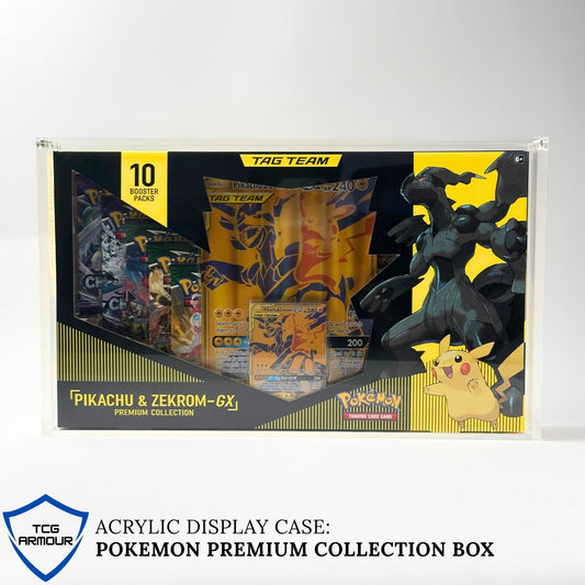Pokemon Slim Fit Pikachu & Zekrom Premium Collection Box Acrylic Case With Magnetic Lid - Premium Collection Box - TCG Armour - 
