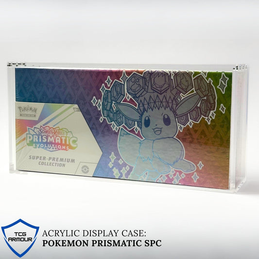 Pokemon Slim Fit Prismatic Evolutions SPC Acrylic Case With Magnetic Lid - Ultra Premium Collection Acrylic Case - TCG Armour - 