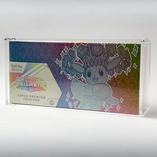 Pokemon Slim Fit Prismatic Evolutions SPC Acrylic Case With Magnetic Lid - Ultra Premium Collection Acrylic Case - TCG Armour - 