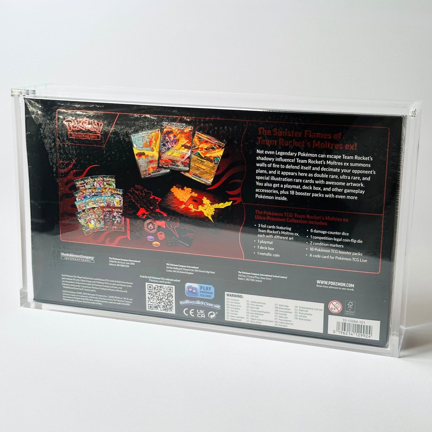 Pokemon Team Rocket Moltres Ultra Premium Collection 6+8mm Acrylic Case With Magnetic Lid - Ultra Premium Collection Acrylic Case - TCG Armour - 