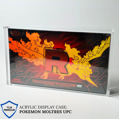 Pokemon Team Rocket Moltres Ultra Premium Collection 6+8mm Acrylic Case With Magnetic Lid - Ultra Premium Collection Acrylic Case - TCG Armour - 