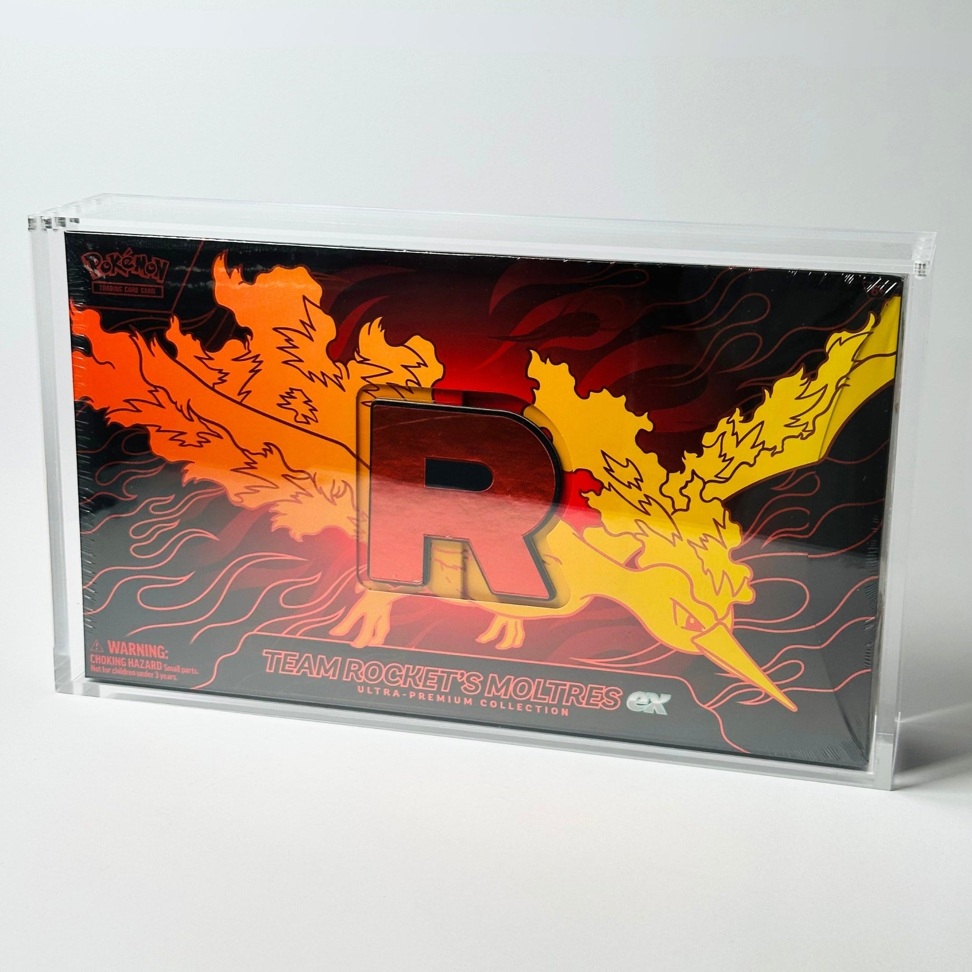 Pokemon Team Rocket Moltres Ultra Premium Collection 6+8mm Acrylic Case With Magnetic Lid - Ultra Premium Collection Acrylic Case - TCG Armour - 